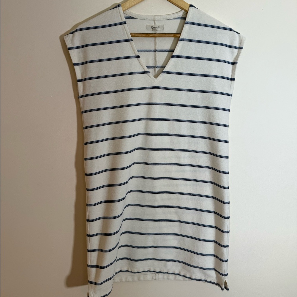 Madewell Striped Sleeveless Shirt Dress with V-Neck Size XXS